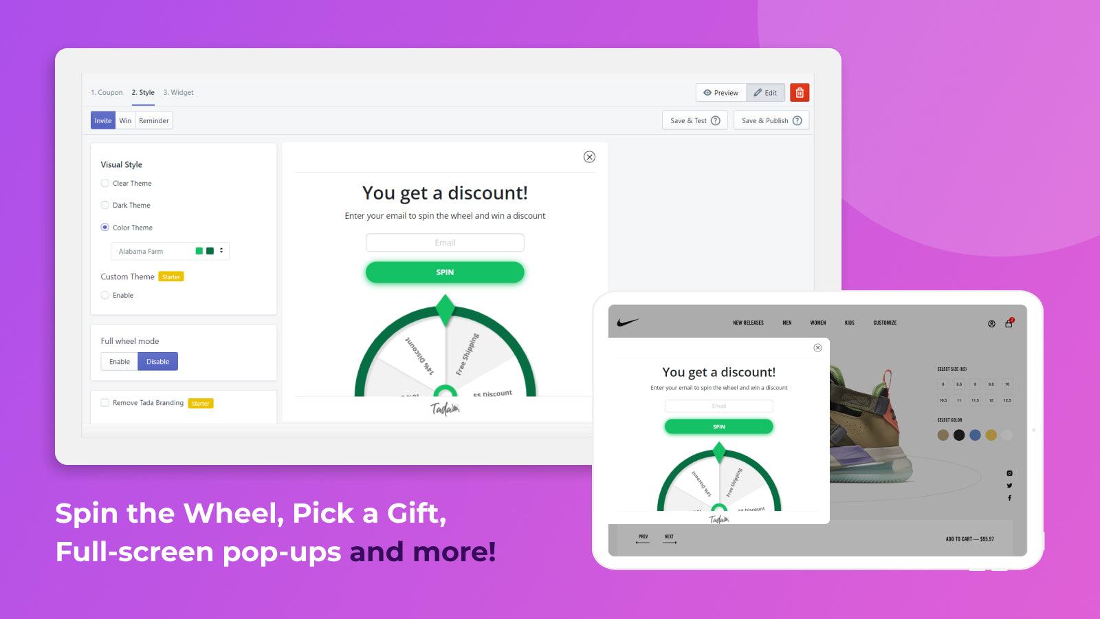 Tada Pop up Spin Wheel Popups screenshot 1