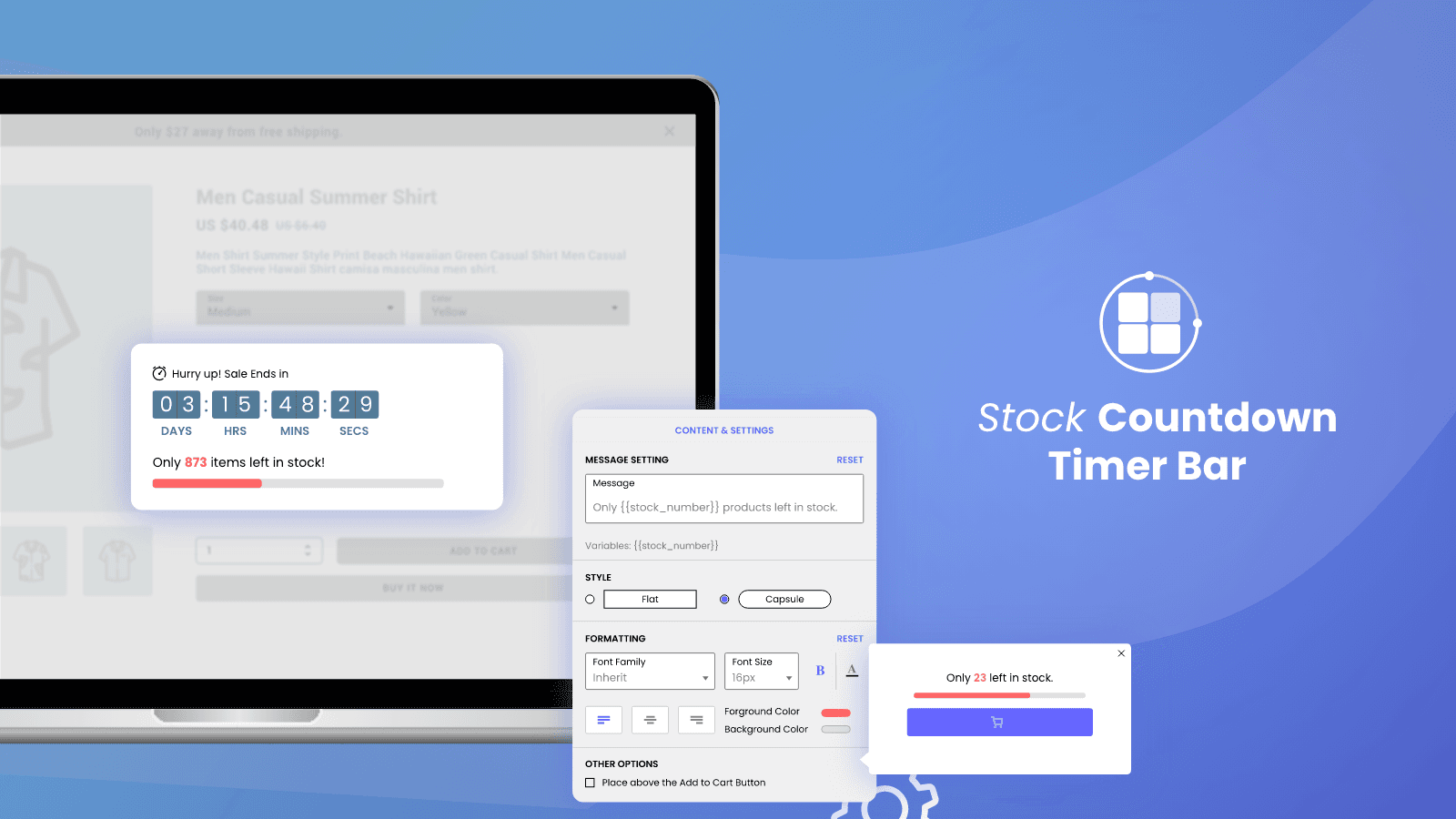 Timex Low Stock Urgency Timer screenshot 1