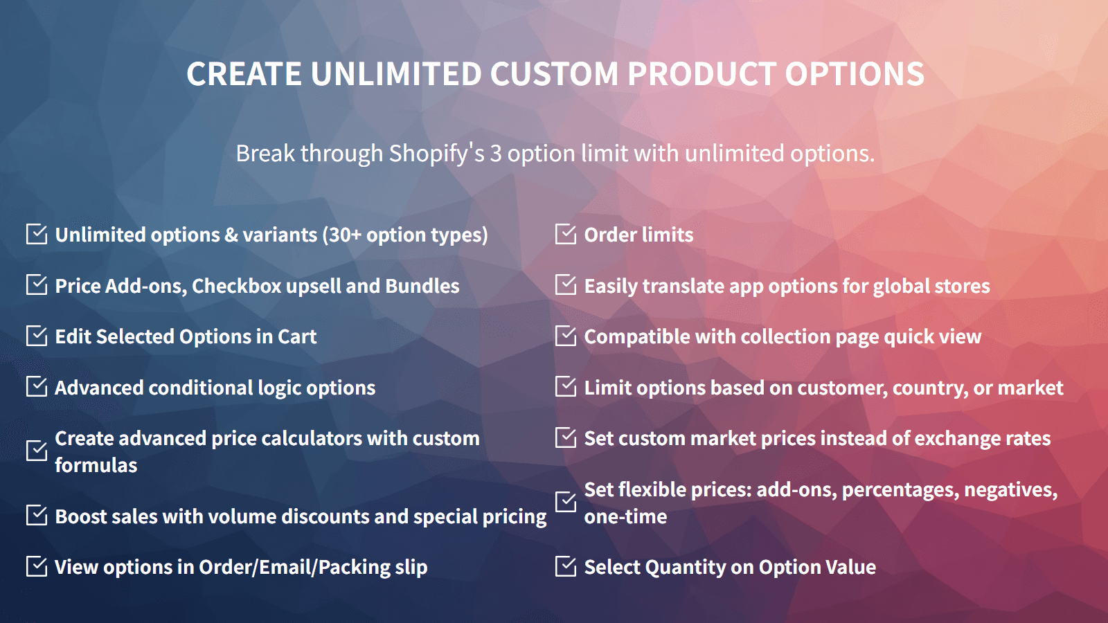 Ymq Product Options, Variants screenshot 1