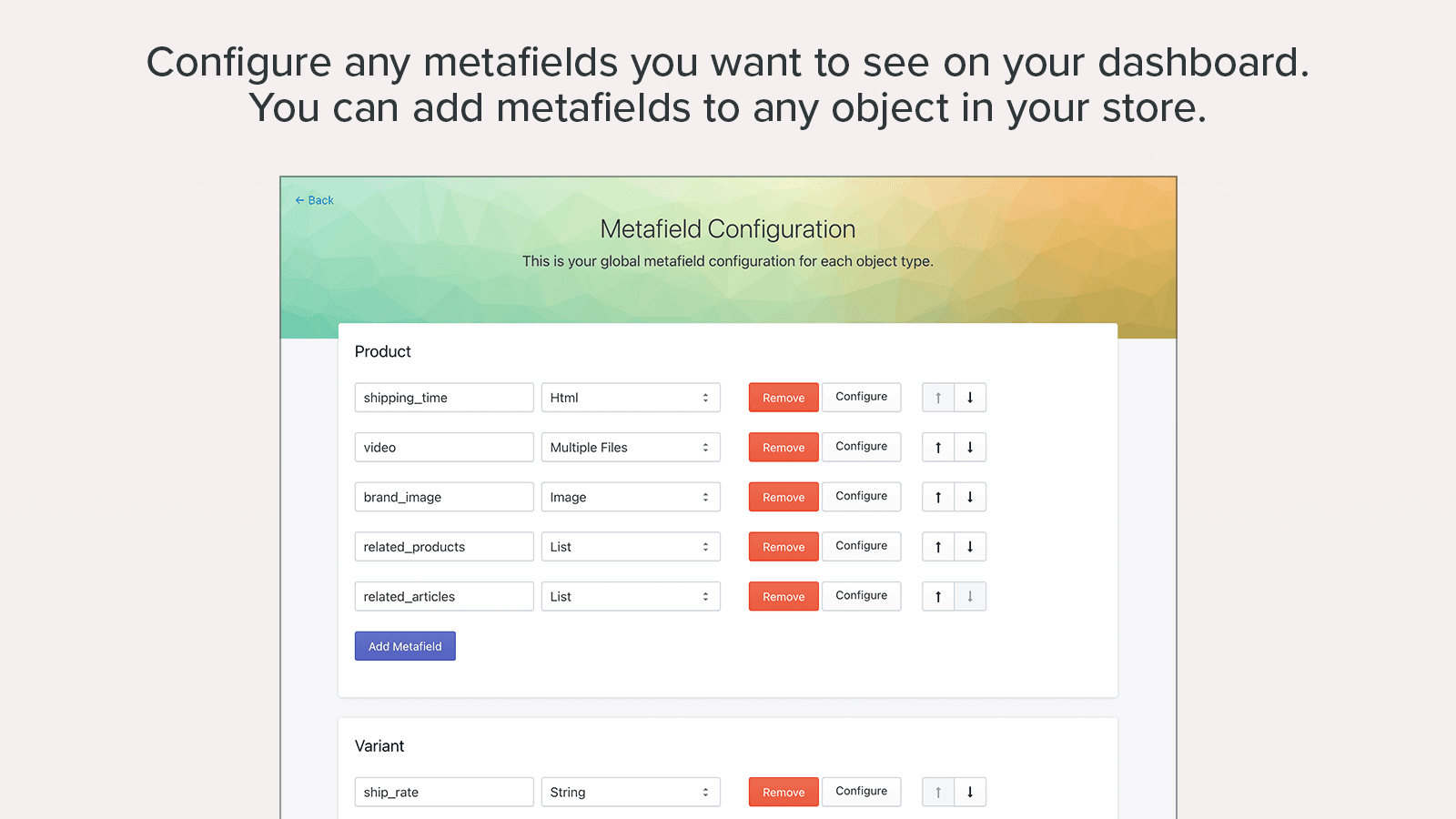 Metafields Manager screenshot 2