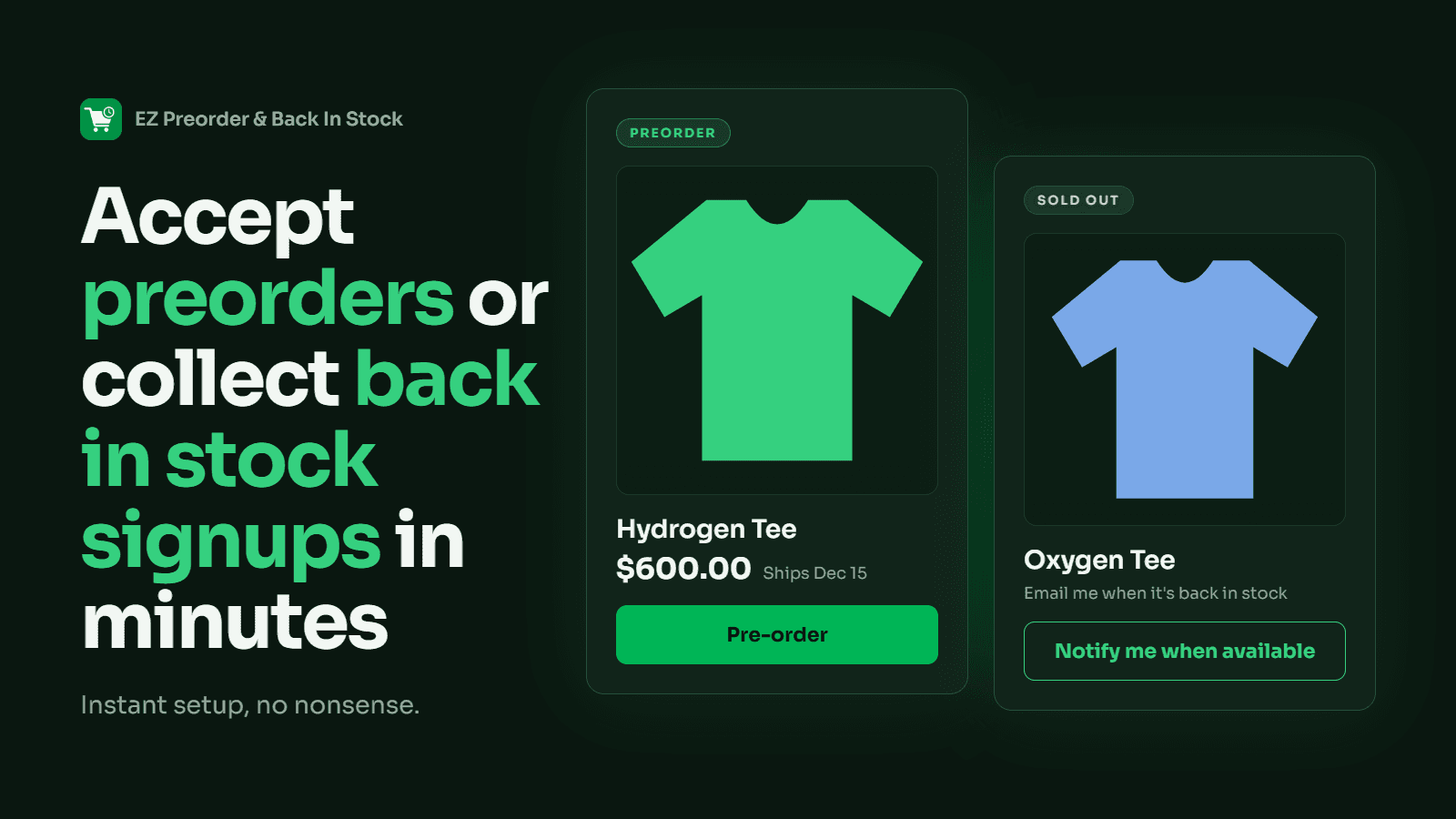 EZ Preorder & Back In Stock screenshot 1