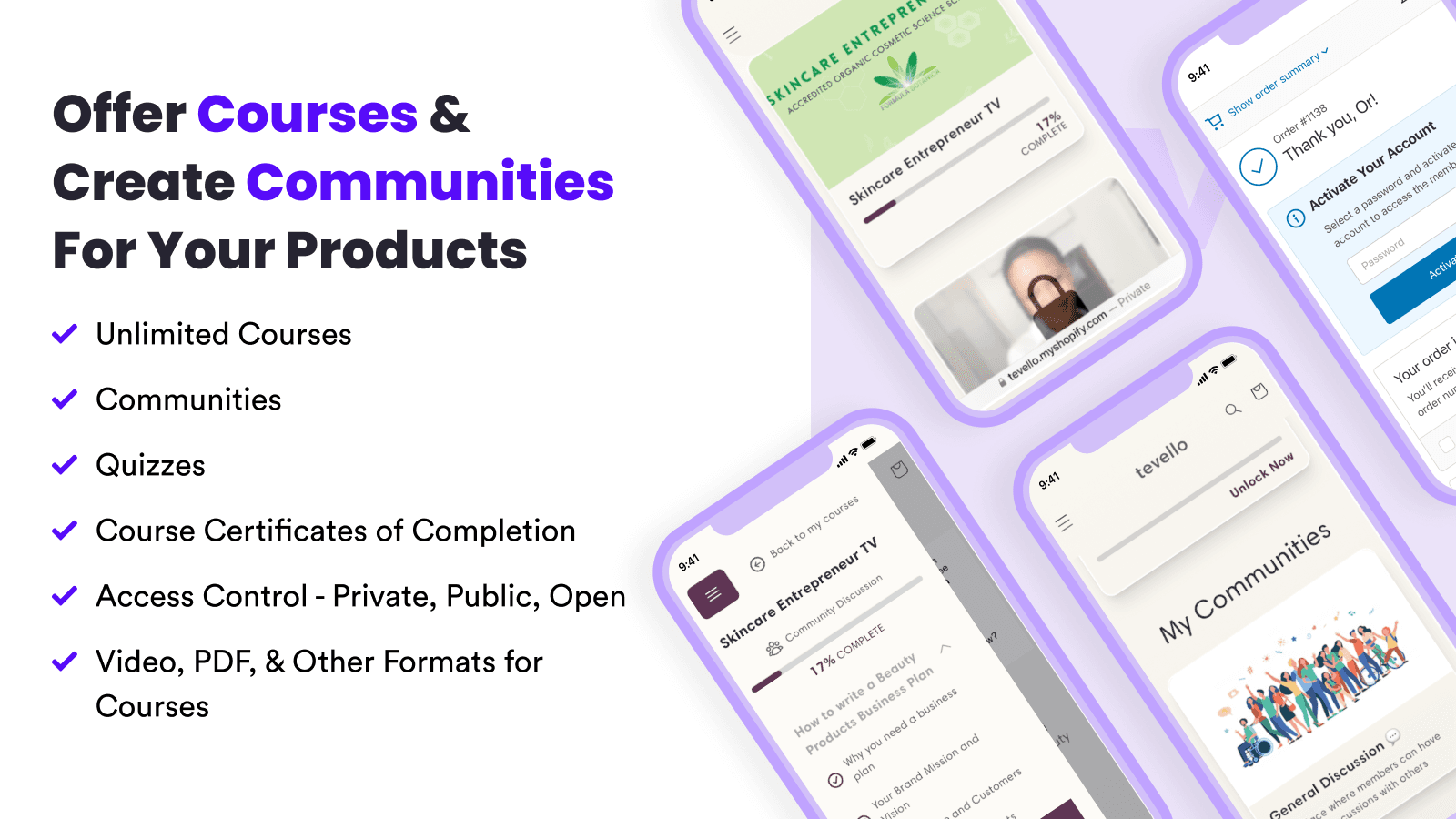 Tevello Courses & Communities screenshot 1