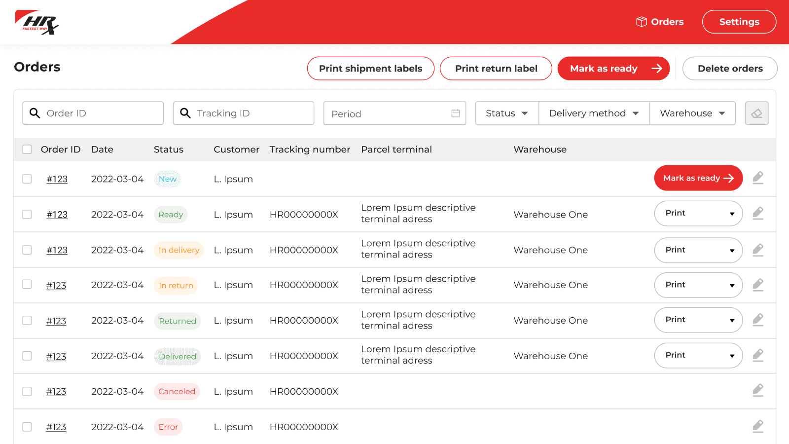 HRX delivery screenshot 2