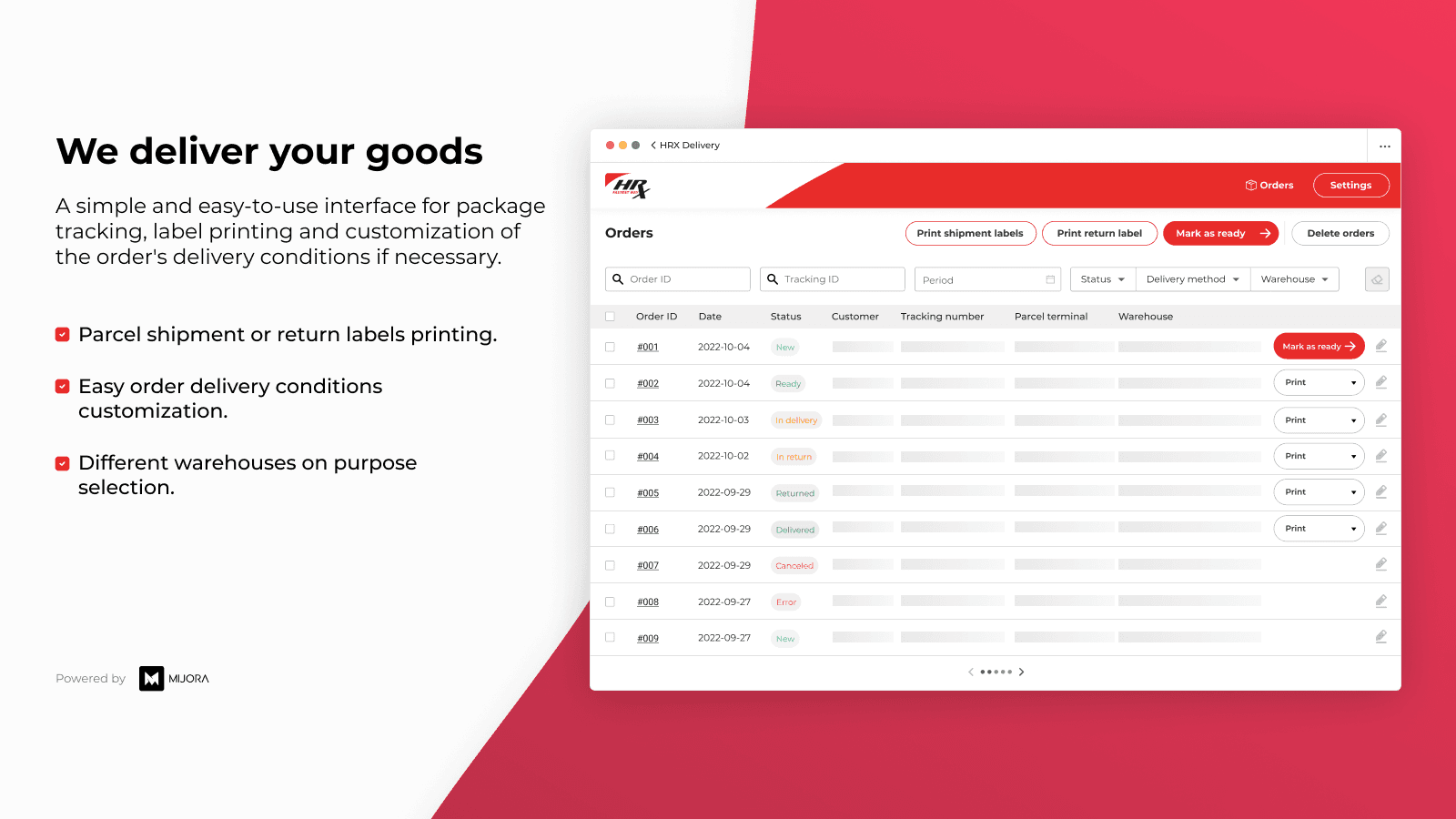 HRX delivery screenshot 1