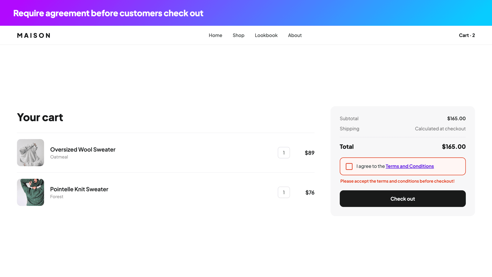 RT: Terms and Conditions Box screenshot 2