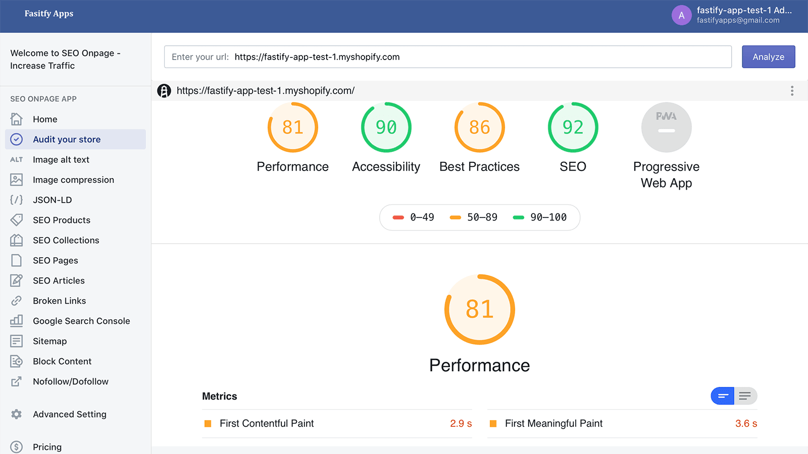Fastify: SEO Onpage screenshot 2