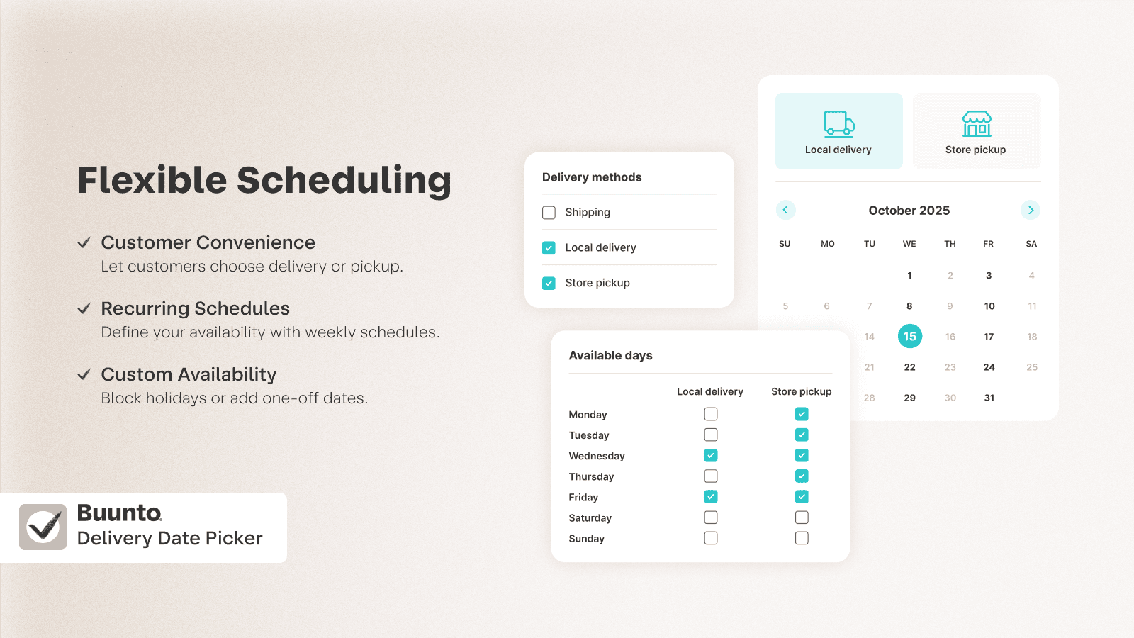 Buunto – Delivery Date Picker screenshot 2
