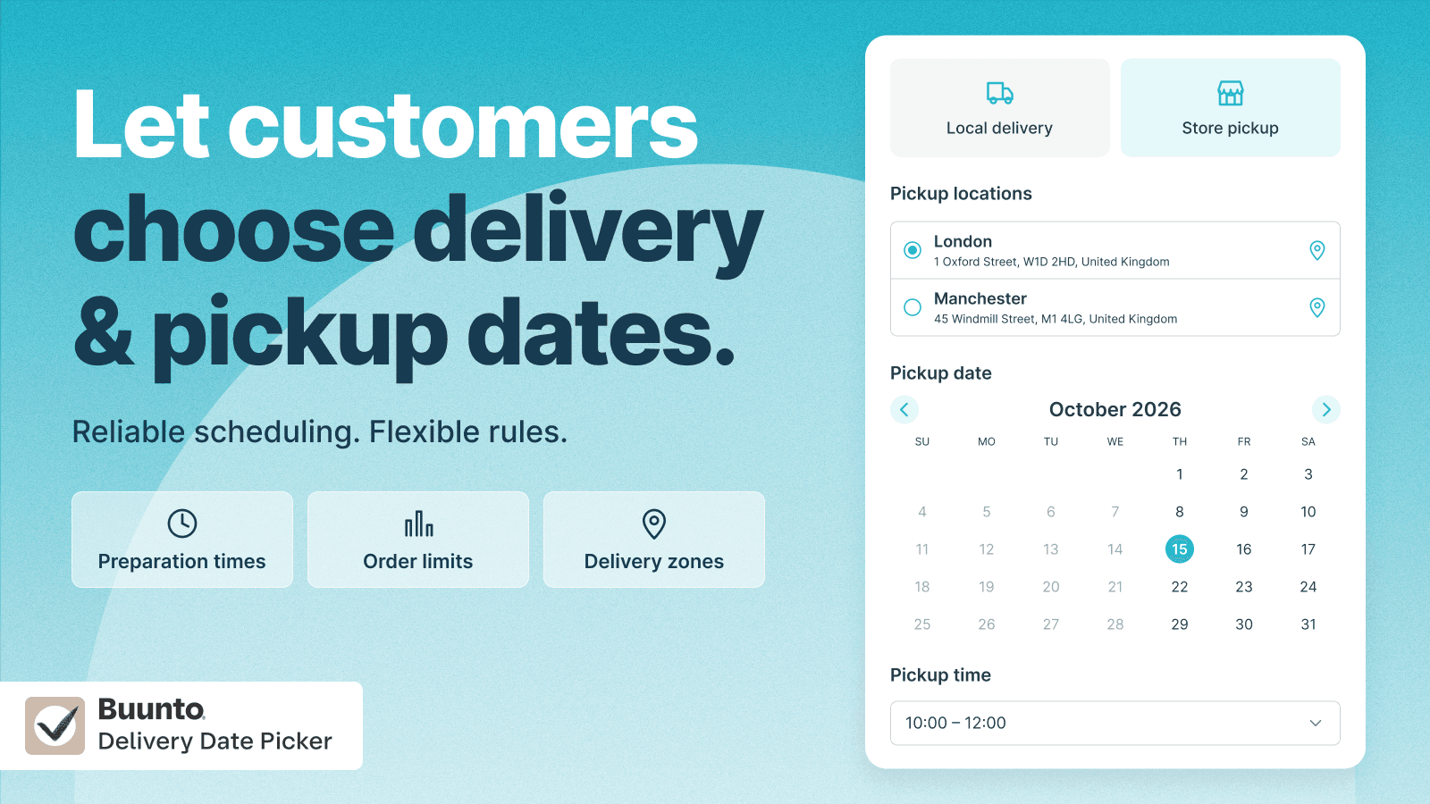 Buunto – Delivery Date Picker screenshot 1