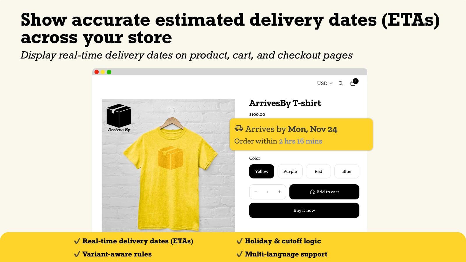 ArrivesBy – Delivery Date ETA screenshot 1
