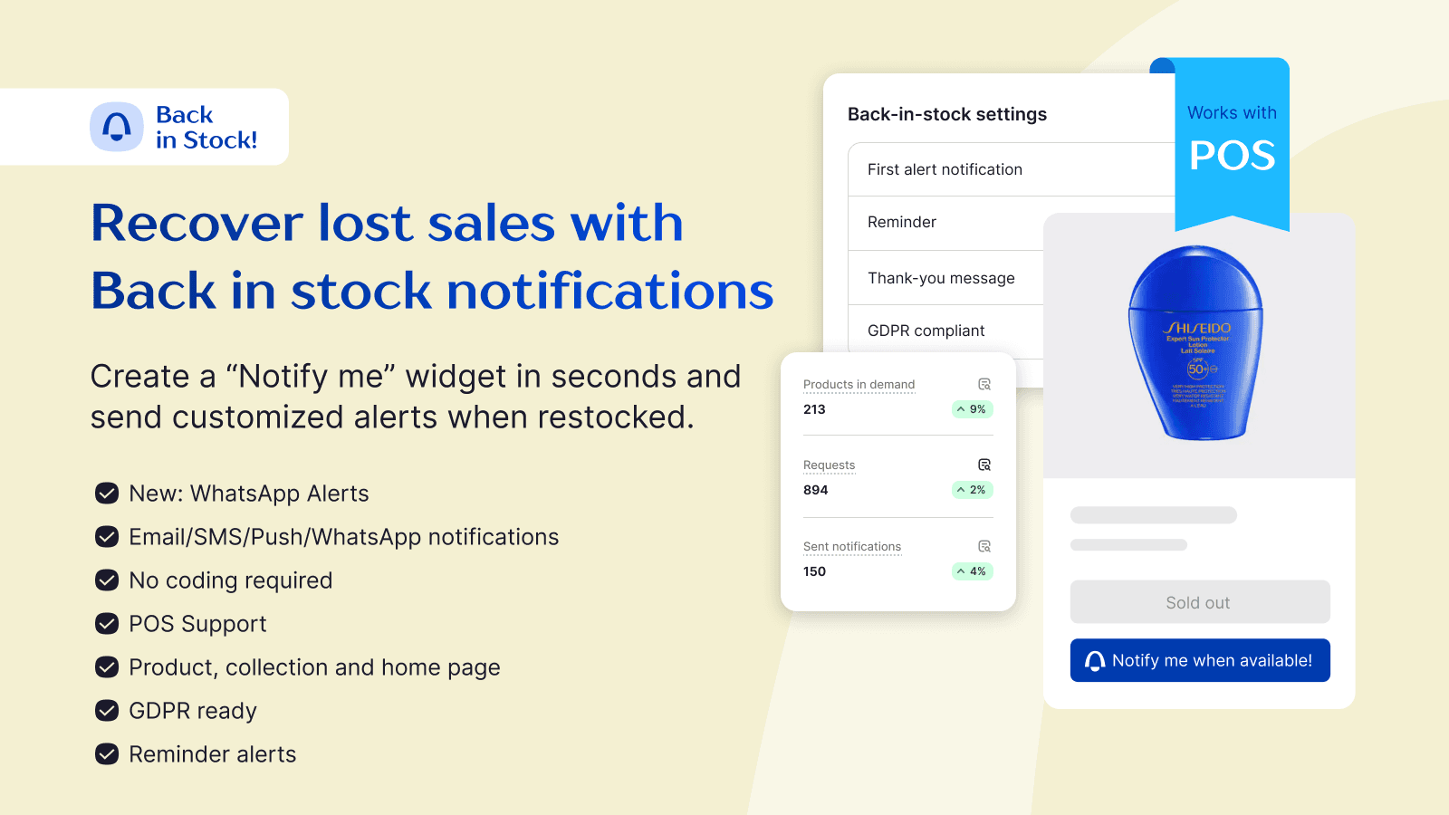 Notify Me! Back in Stock Alert screenshot 1