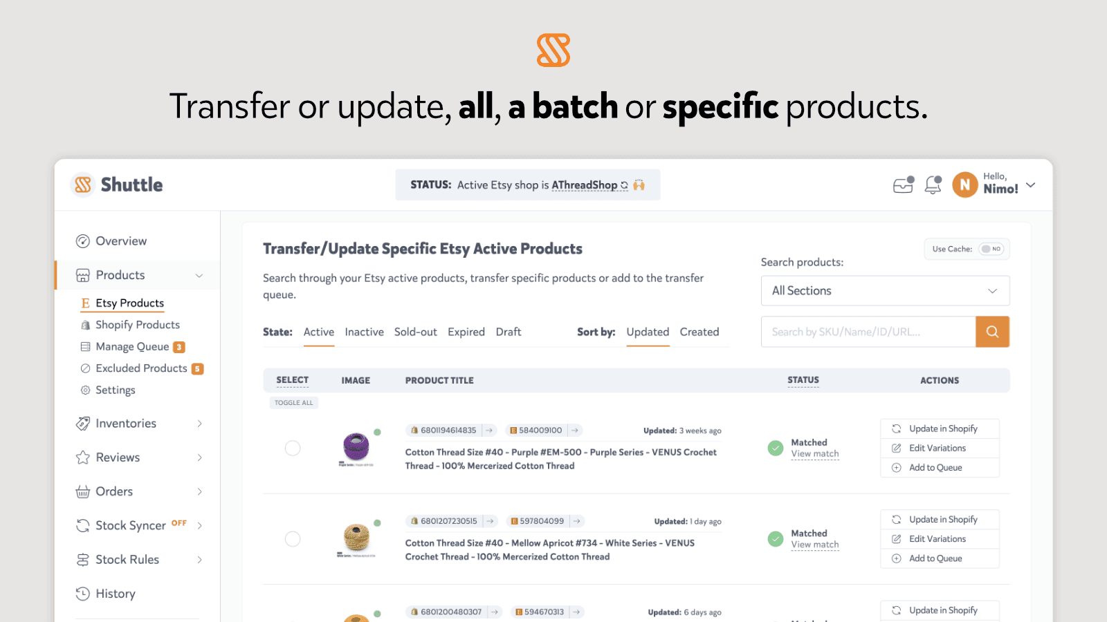 Shuttle ‑ Sync with Etsy screenshot 2