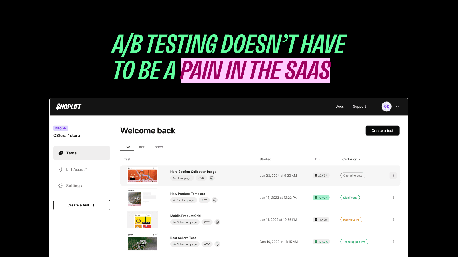 Shoplift ‑ CRO & A/B Testing screenshot 1