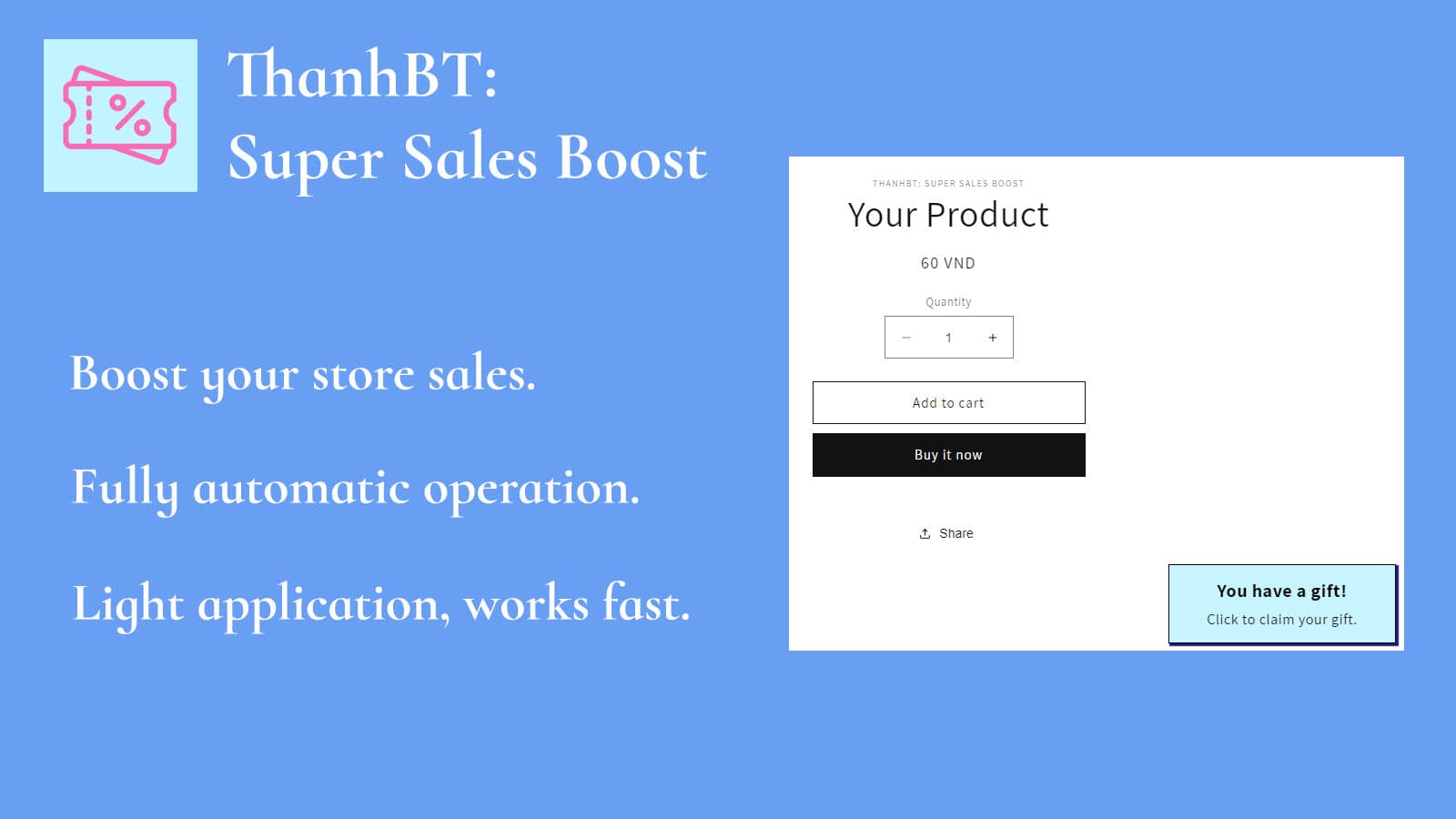 ThanhBT: Super Sales Boost screenshot 1