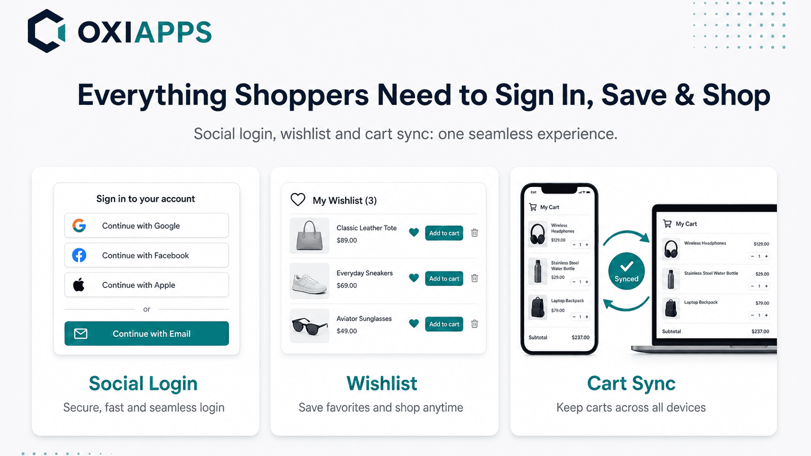 Oxi: Social Login & Wishlist screenshot 1