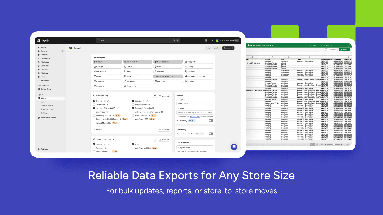 Altera ‑ Export and Import screenshot 2