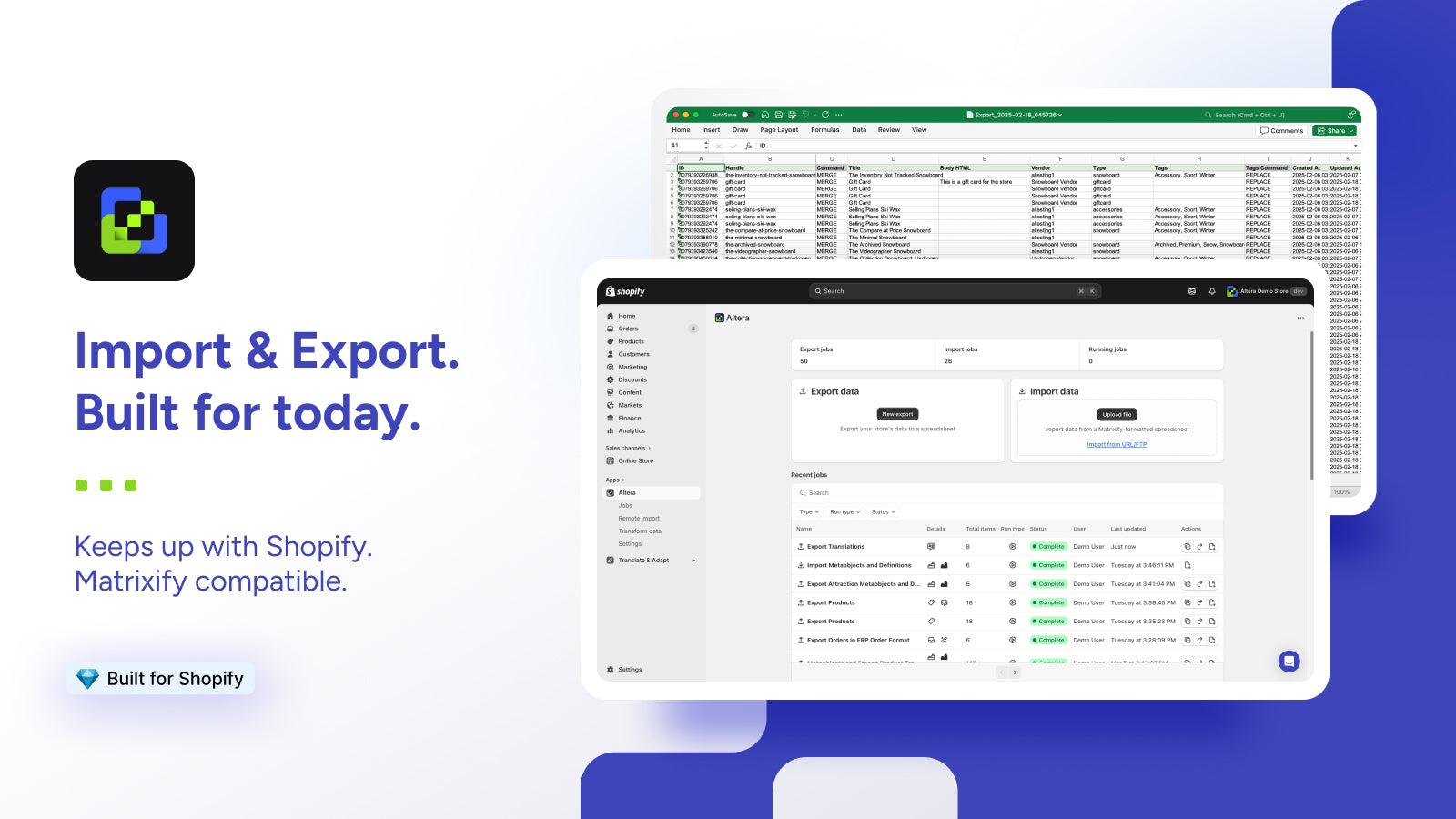 Altera ‑ Export and Import screenshot 1