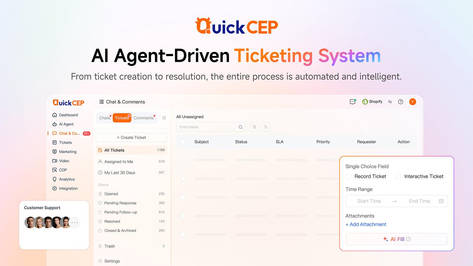QuickCEP: AI Support Agent screenshot 2