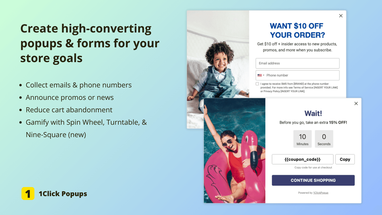1CP: Email Popup & Spin Wheel screenshot 1