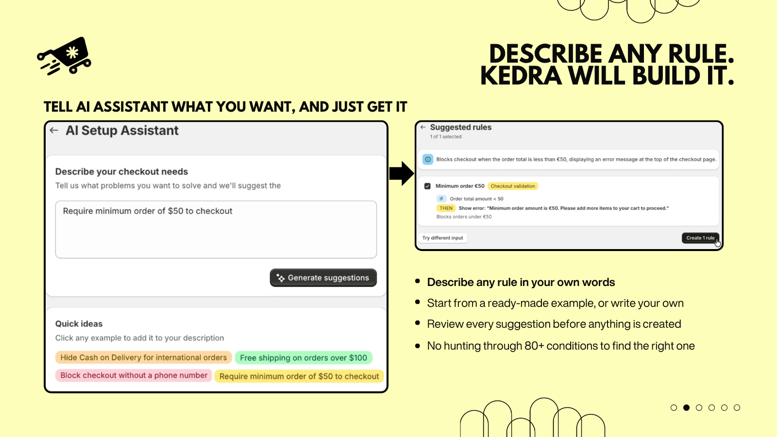 Kedra Checkout Rules & Upsells screenshot 2