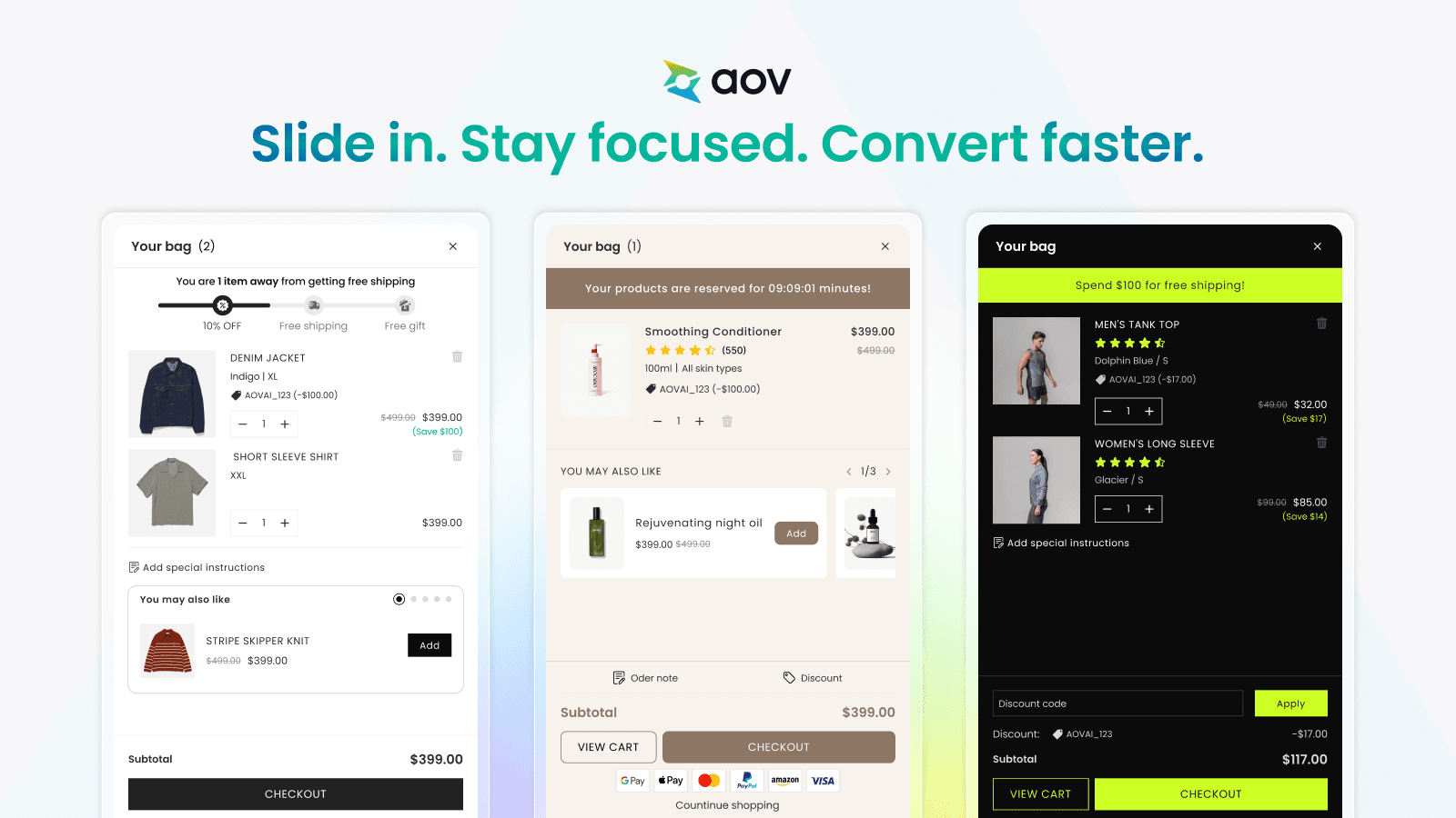 AOV.ai Cart Drawer Cart Upsell screenshot 1