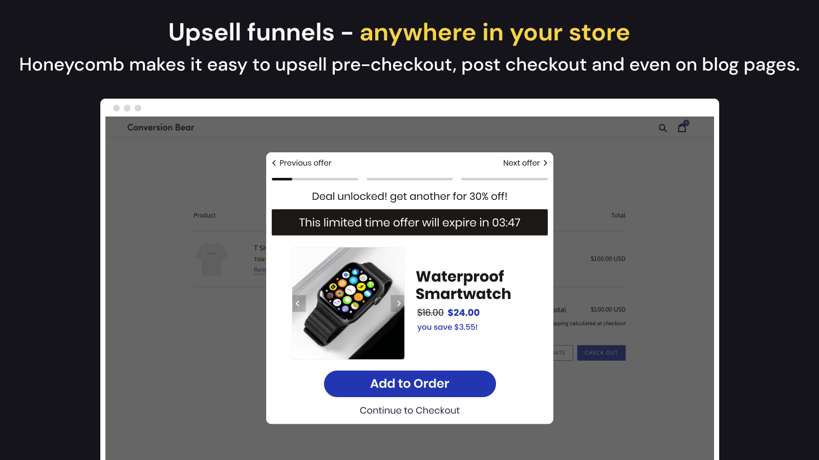 Honeycomb Upsell & Cross Sell screenshot 1