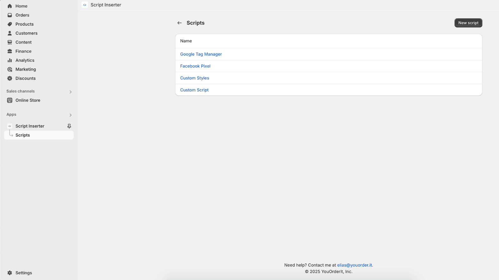 Script Inserter screenshot 2