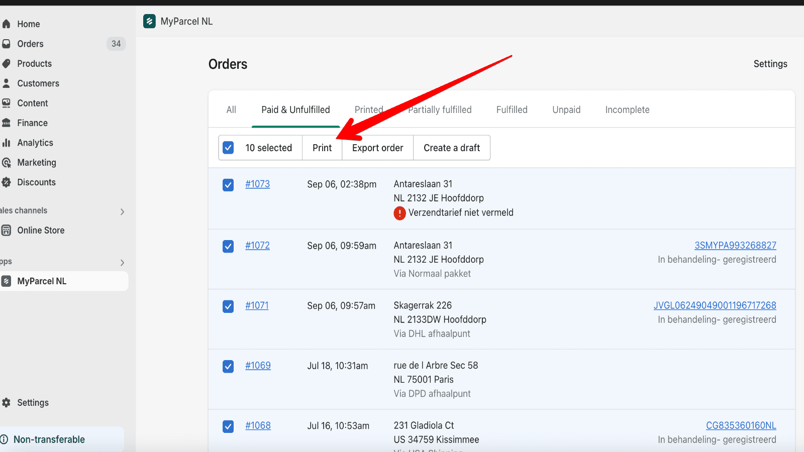 MyParcel screenshot 2