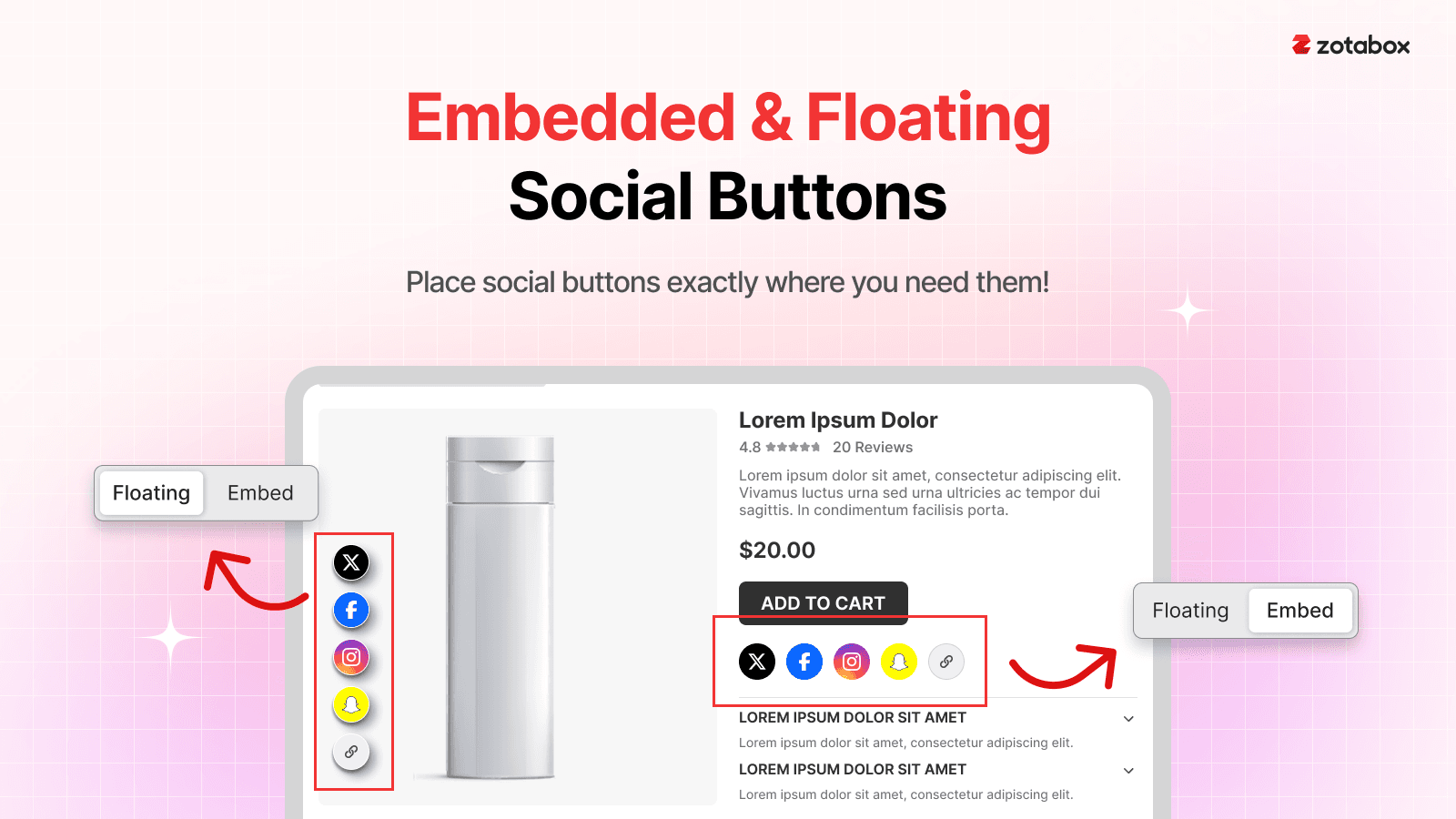Zotabox Social Sharing Buttons screenshot 2