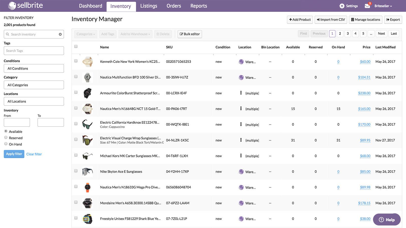 Sellbrite screenshot 1