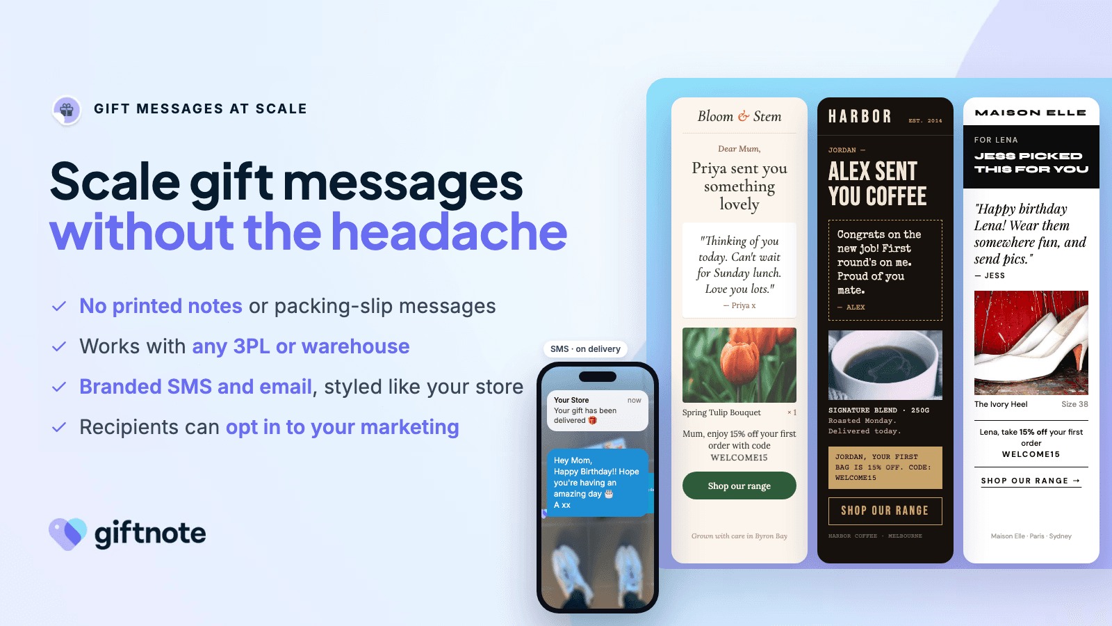 Giftnote: Gift Message & Cards screenshot 2