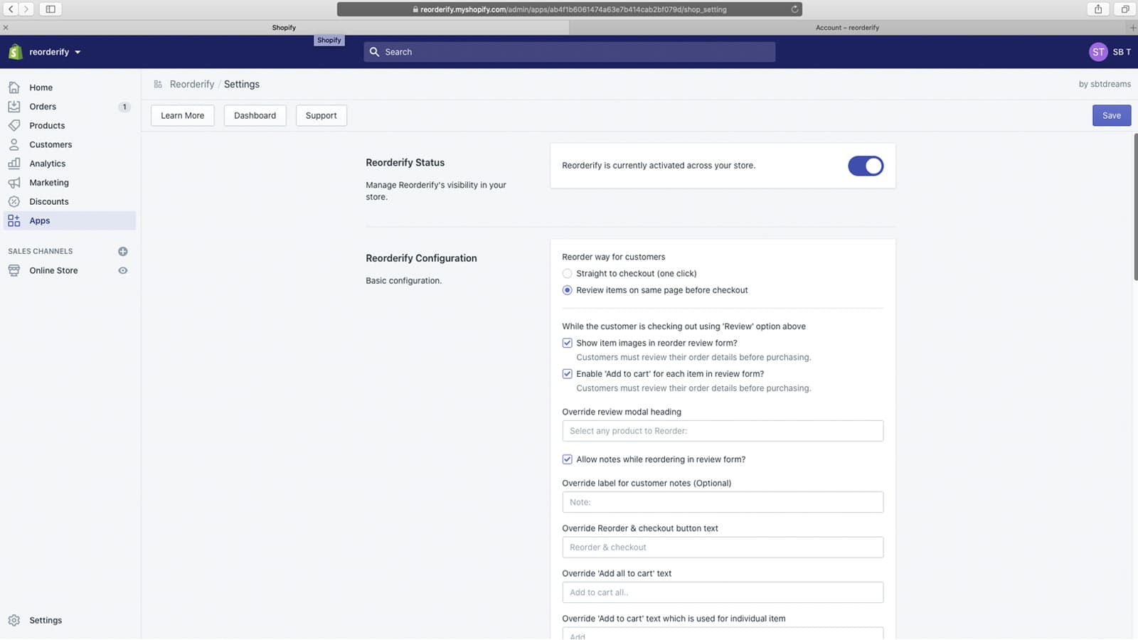 Reorderify screenshot 2