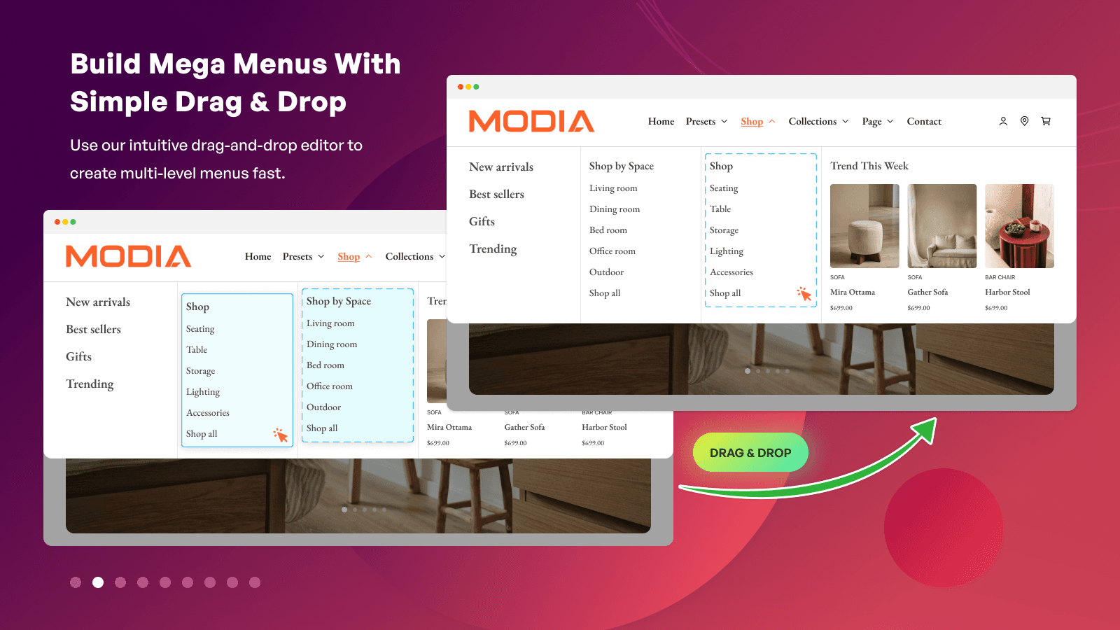 Globo Mega Menu, Navigation screenshot 2