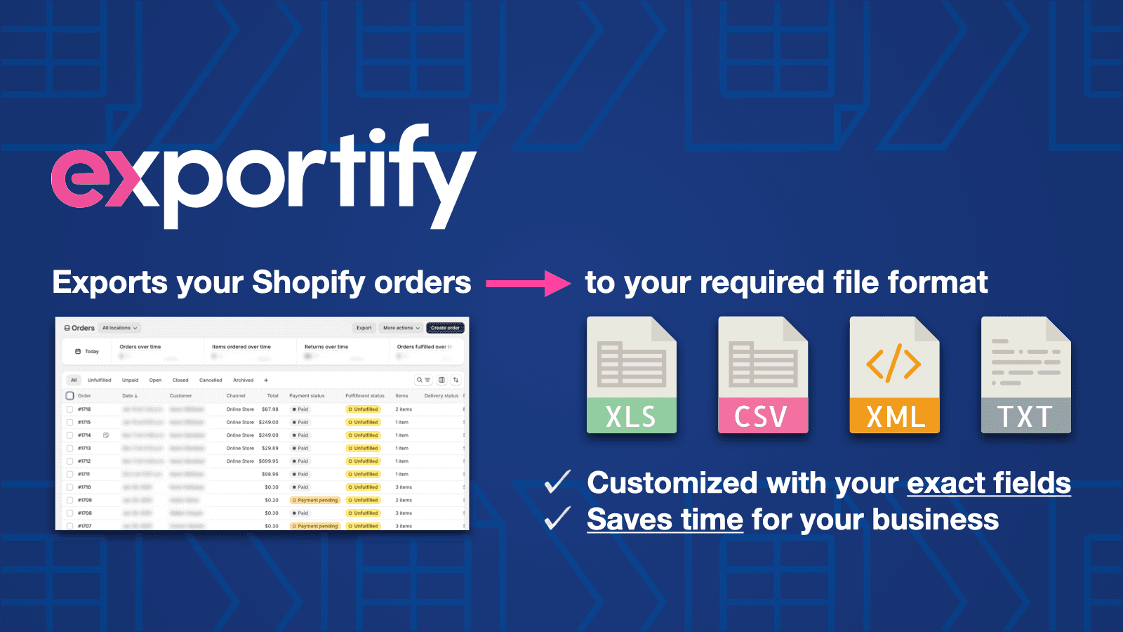 Exportify: Custom Order Export screenshot 1