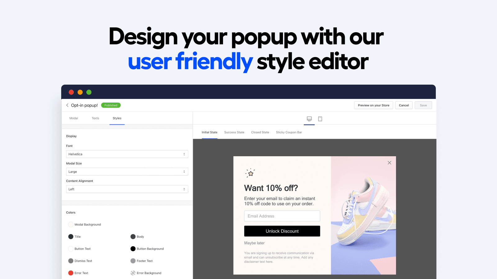 TYDAL Popups ‑ Email Pop ups screenshot 2