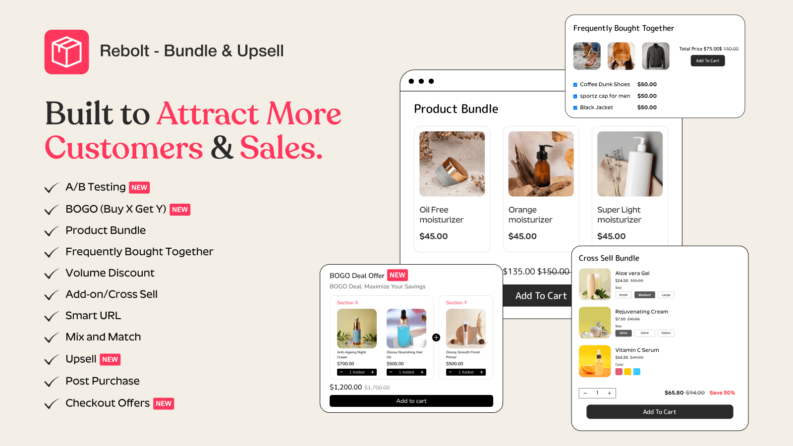 Rebolt Upsell & Bundles App screenshot 1