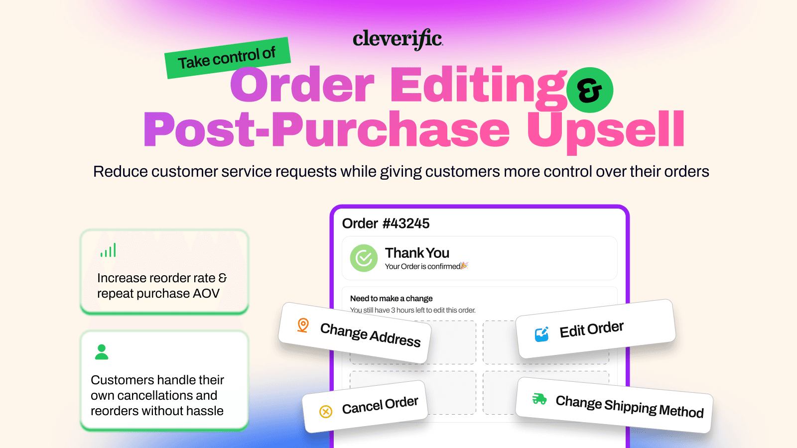 Cleverific Order Edit & Upsell screenshot 1