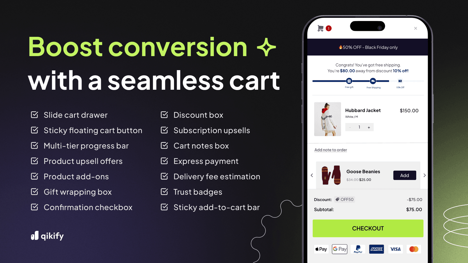 Qikify Slide Cart Drawer screenshot 1