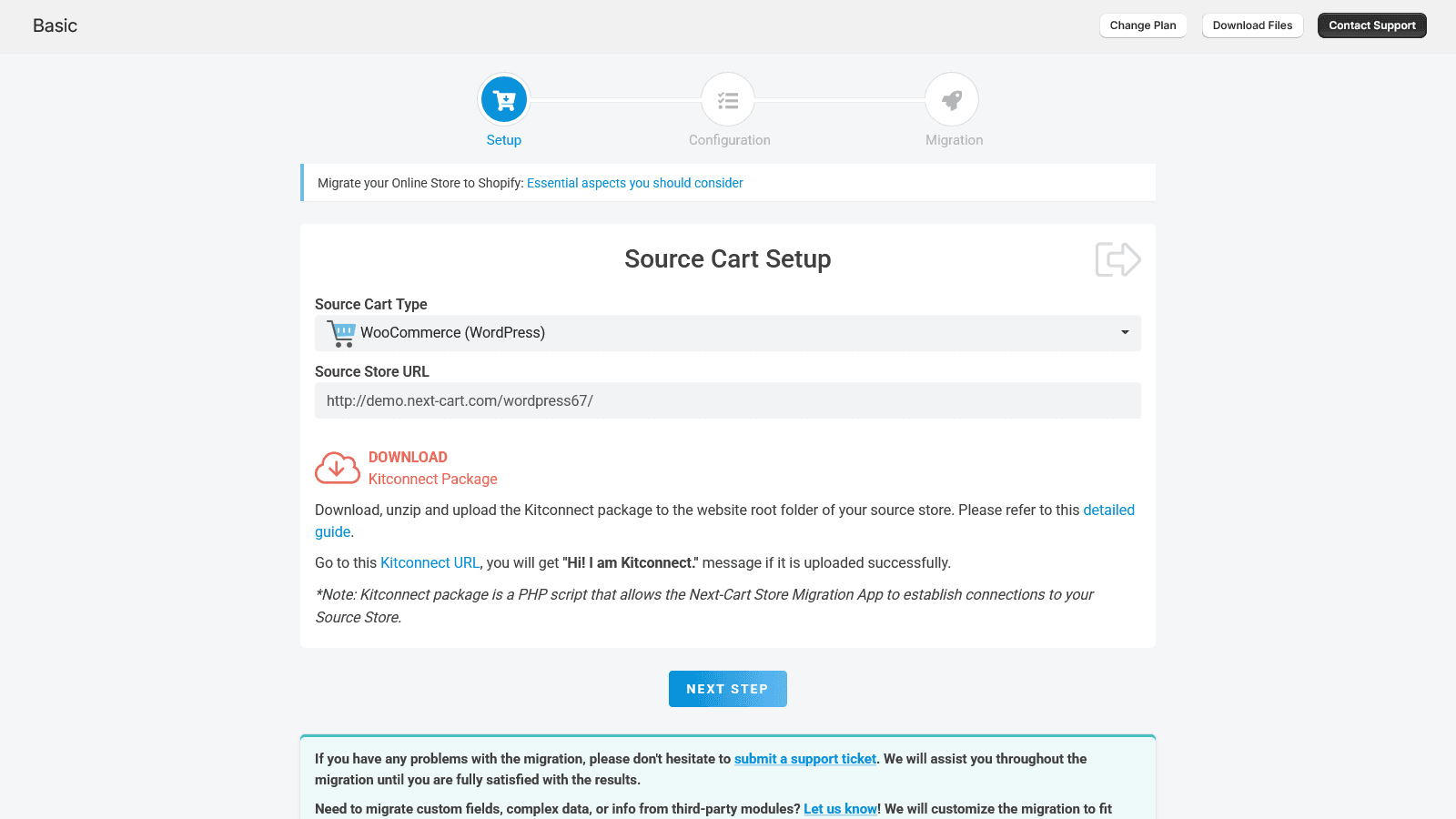 Next‑Cart Store Migration screenshot 1