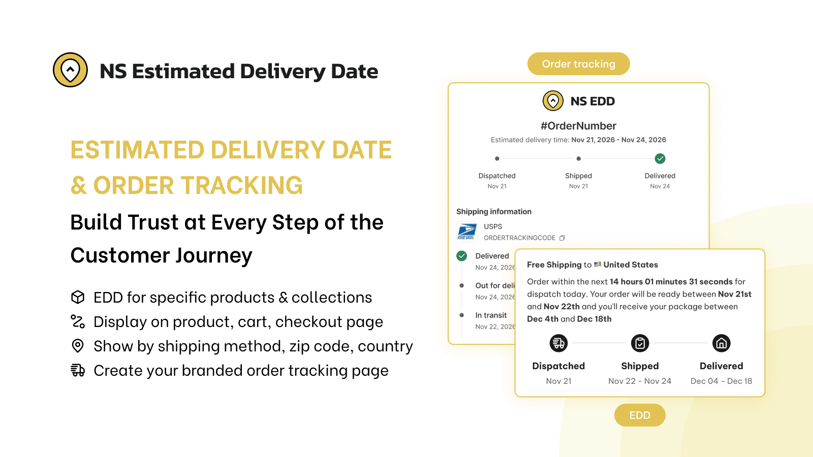 NS Estimated Delivery Date screenshot 1