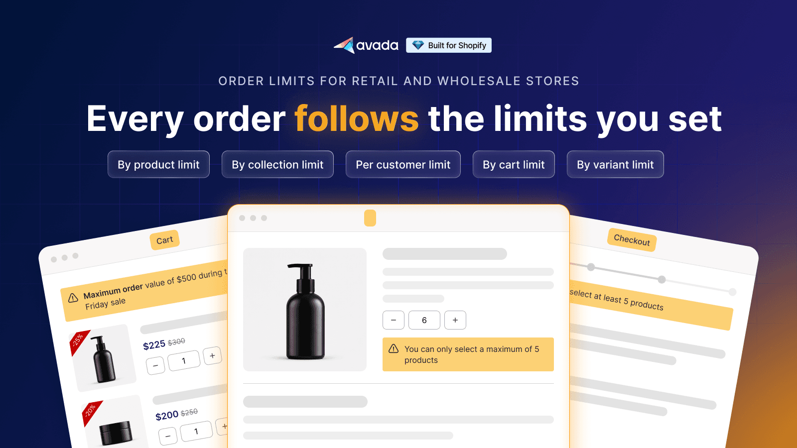 Avada Order Limits Quantity screenshot 1