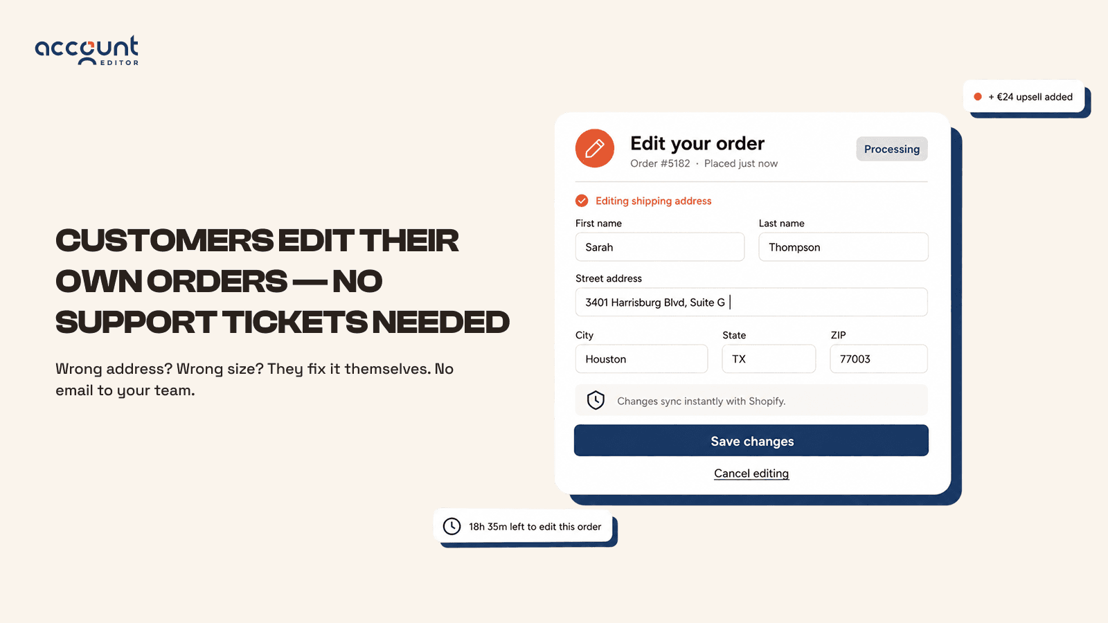 AE: Order Editing & Upsell screenshot 1