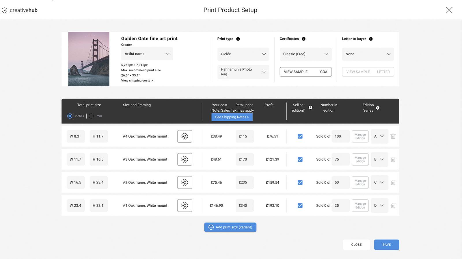 creativehub: Sell Art Prints screenshot 2