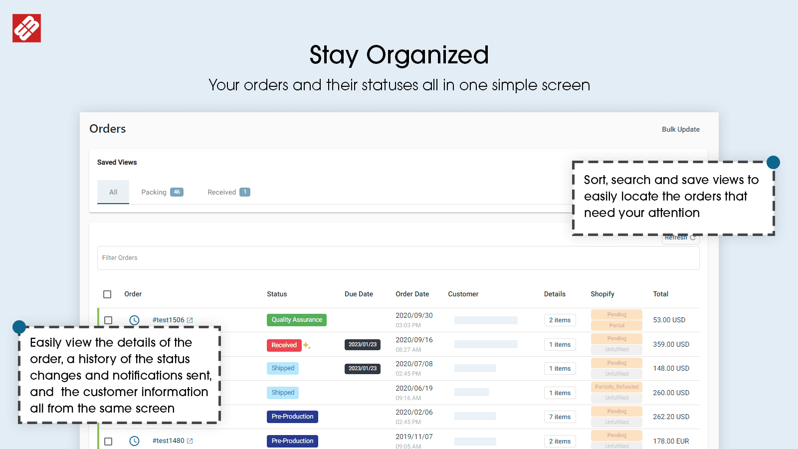 W3 Custom Order Status screenshot 1
