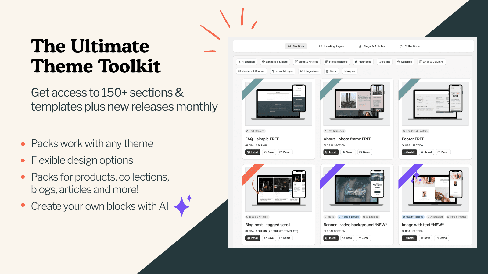 Design Packs: Theme Sections screenshot 1