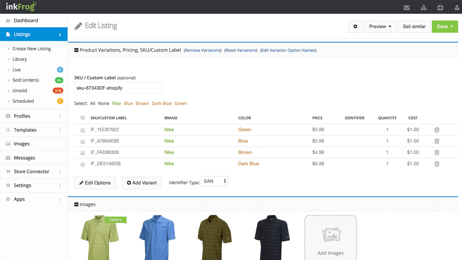 inkFrog for eBay screenshot 2