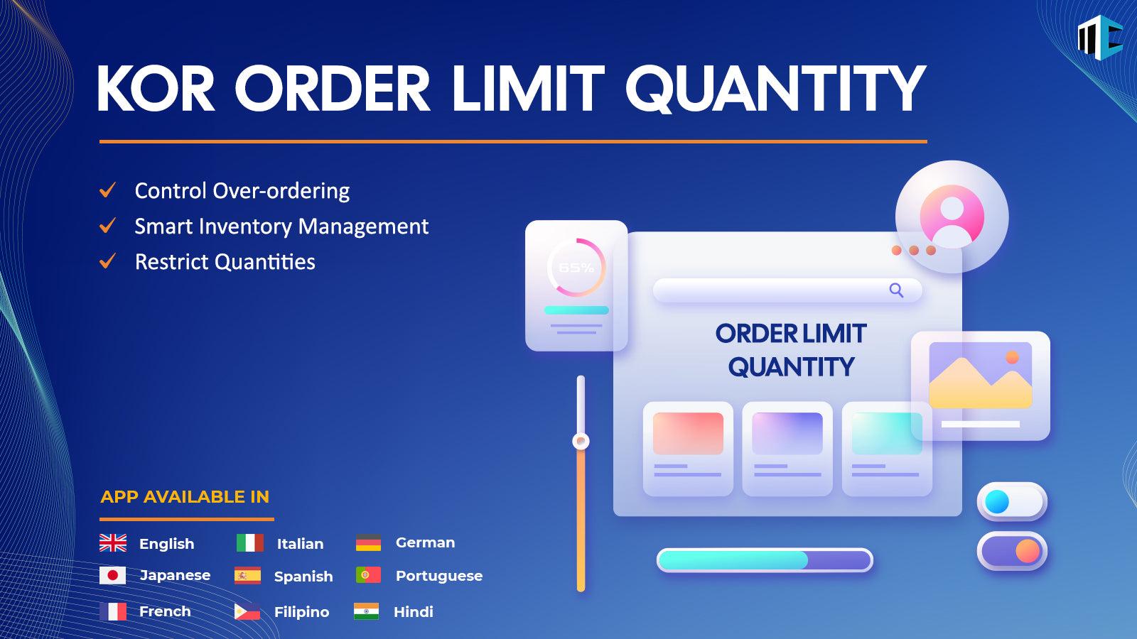 KOR Order Limits Quantity screenshot 1