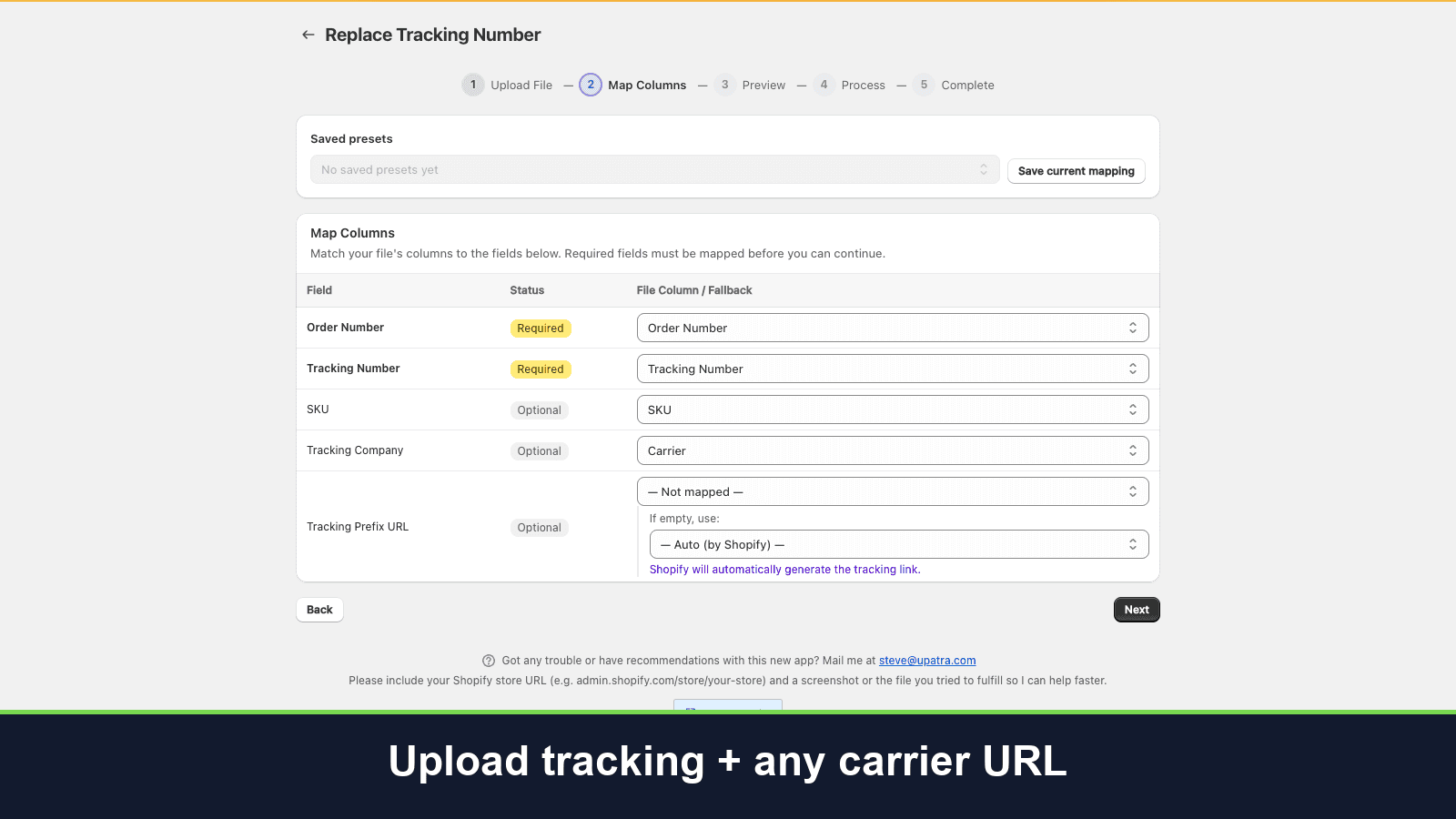 Upatra: Bulk Fulfill CSV screenshot 2