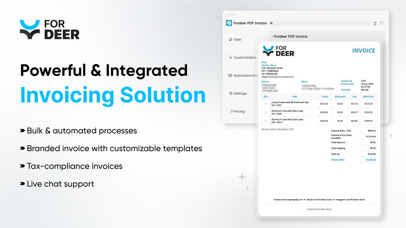 Fordeer: PDF Invoice Generator screenshot 1