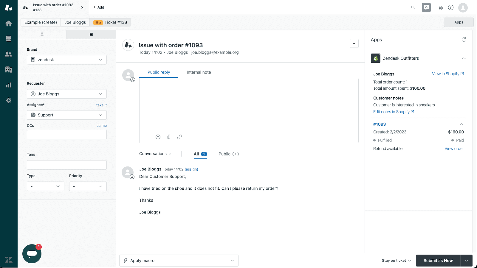 Zendesk screenshot 2