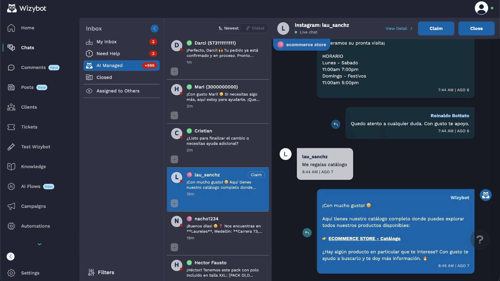 Wizybot AI CRM & Chatbot screenshot 2